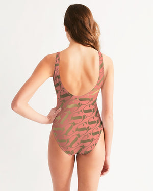 SG Peach and gold Women's One-Piece Swimsuit