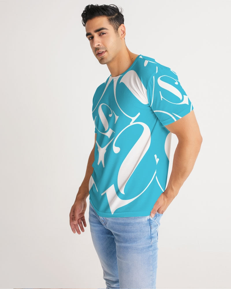 SG  Kaleidoscope Turquoise and White Men's Tee