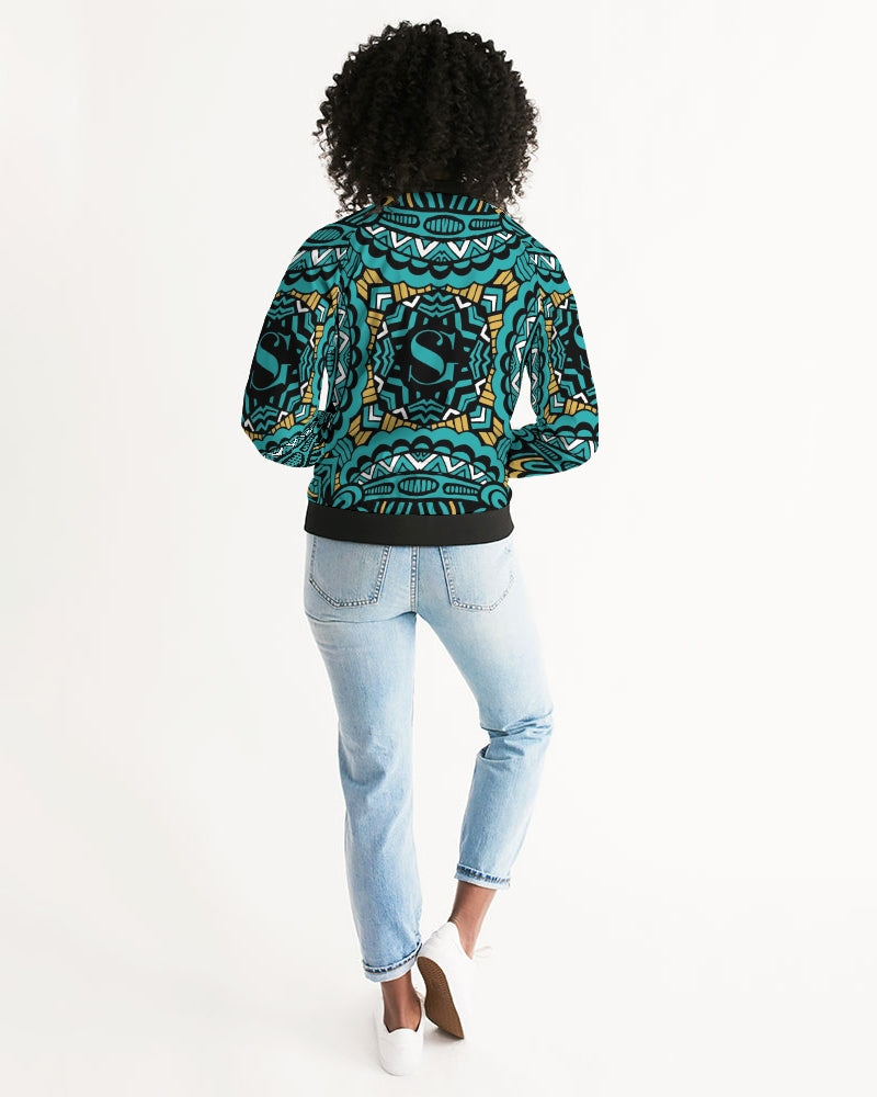 SG Teal and gold Women's Bomber Jacket