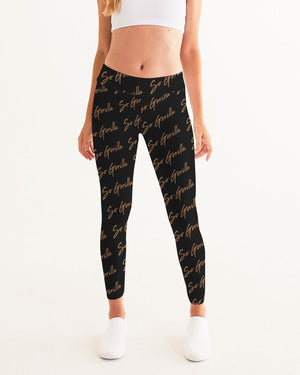 So Gorilla Black and Gold Women's Yoga Pants