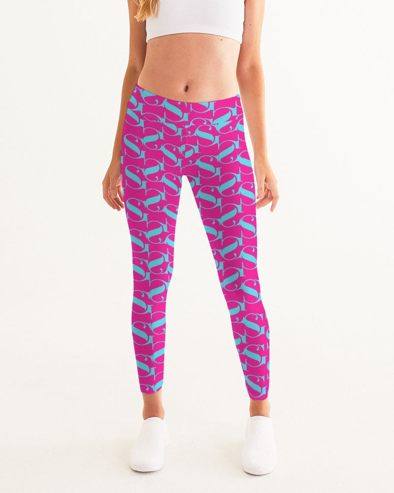 SG Pattern Hot Pink & Blue Women's Yoga Pants