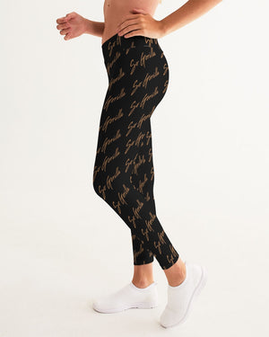 So Gorilla Black and Gold Women's Yoga Pants