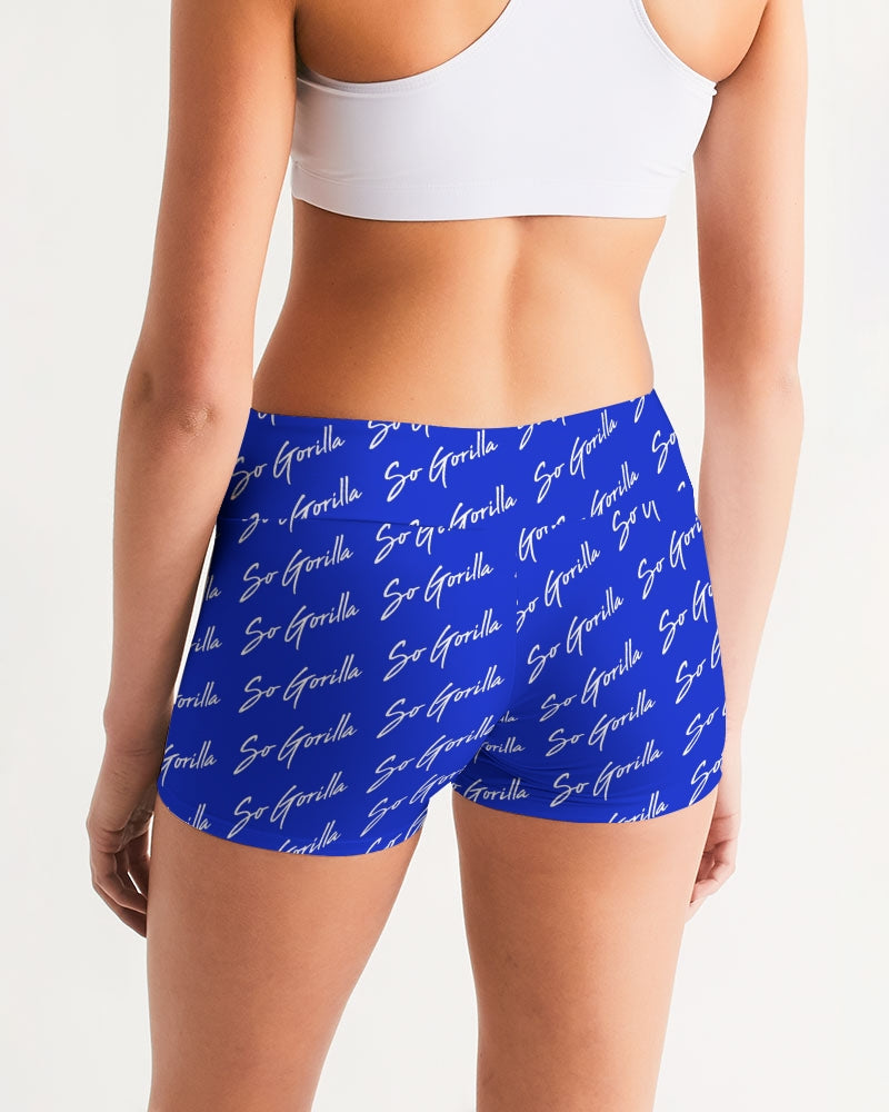 So Gorilla Royal Blue Joggers Women's Mid-Rise Yoga Shorts