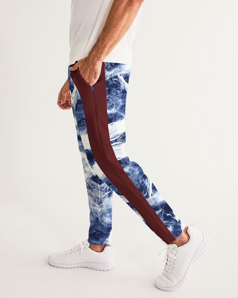 SG Grunge Blue & Maroon Men's Joggers