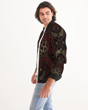 Maroon, Gold and Black Galaxy Men's Bomber Jacket