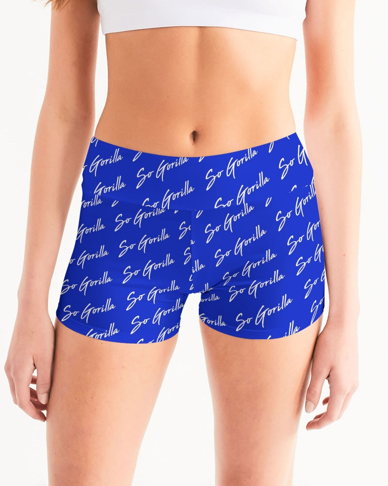 So Gorilla Royal Blue Joggers Women's Mid-Rise Yoga Shorts