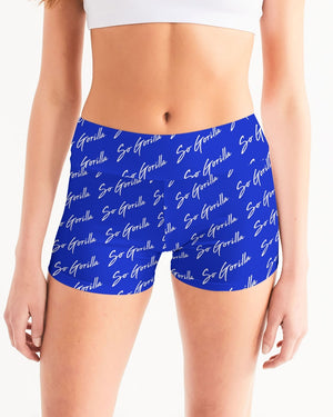 So Gorilla Royal Blue Joggers Women's Mid-Rise Yoga Shorts