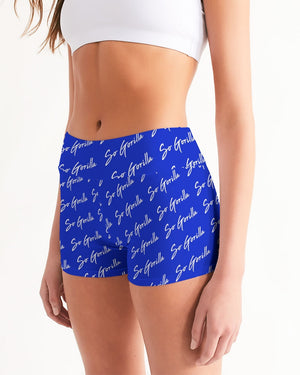 So Gorilla Royal Blue Joggers Women's Mid-Rise Yoga Shorts