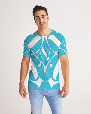 SG  Kaleidoscope Turquoise and White Men's Tee