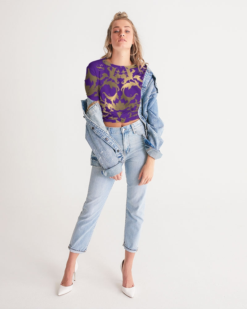 SG PURPLE SUMMERTIME FINE Women's Twist-Front Cropped Tee