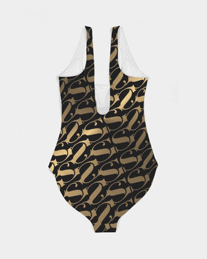 SG Black and Gold Women's One-Piece Swimsuit