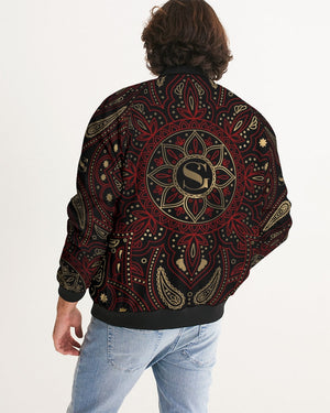 Maroon, Gold and Black Galaxy Men's Bomber Jacket