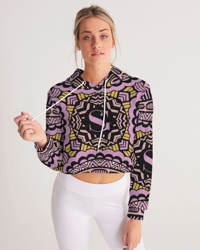 SG Lavender and Gold Crop Women's Cropped Hoodie