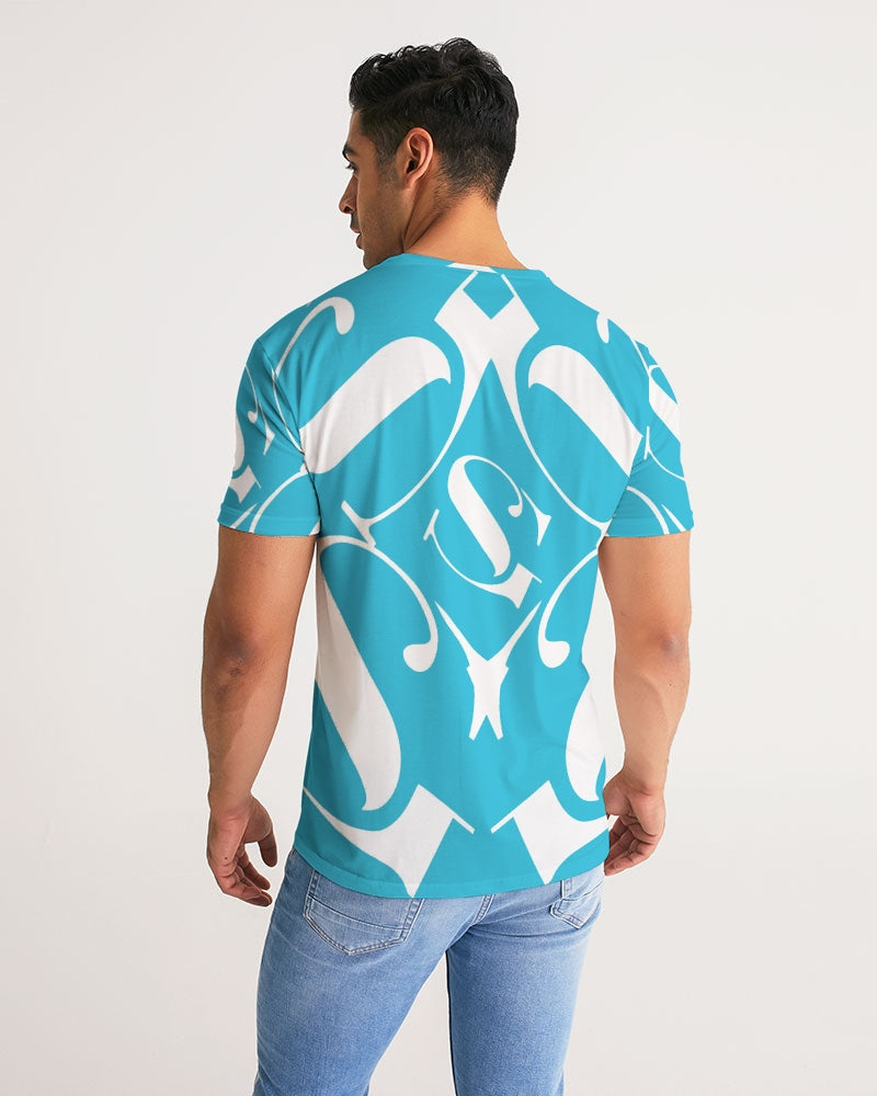 SG  Kaleidoscope Turquoise and White Men's Tee