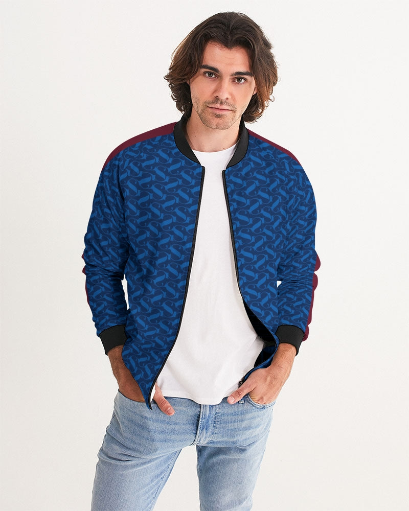 SG Blue and Maroon Men's Bomber Jacket