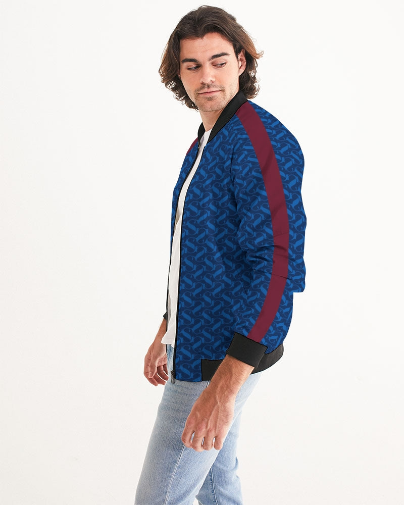 SG Blue and Maroon Men's Bomber Jacket